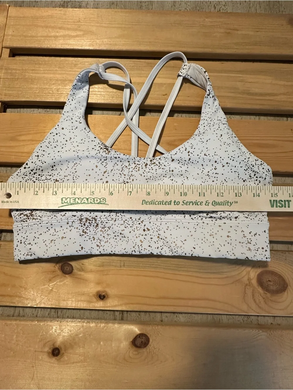 Zyia White Stay Gold Light n Tight Strappy Bra large EUC
